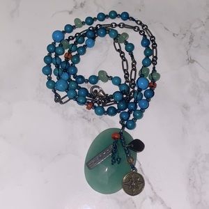 SILPADA Blue Quartzite 'CHERISH & PROTECT Bead Necklace